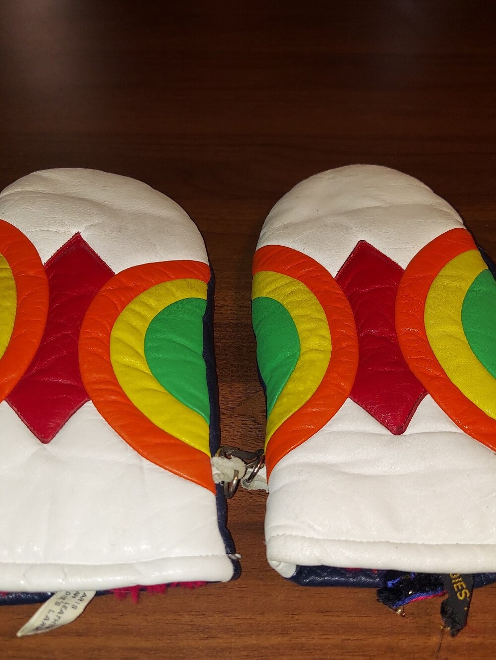 Aris Vintage Leather Skiing Mittens. Ladies Large.